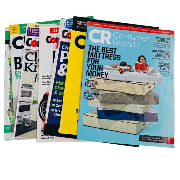 Consumer Reports Magazine Lot 7 Issues 2015 2020 2014 2010 Car Kitchen Mattress - Picture 1 of 12